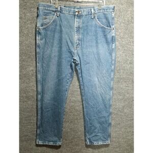 Wrangler Jeans Mens 40x30 Blue Denim Straight Leg Workwear Casual Pants